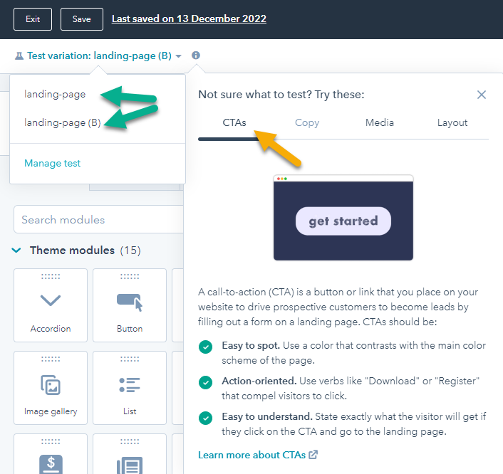 CTA Test HubSpot AB