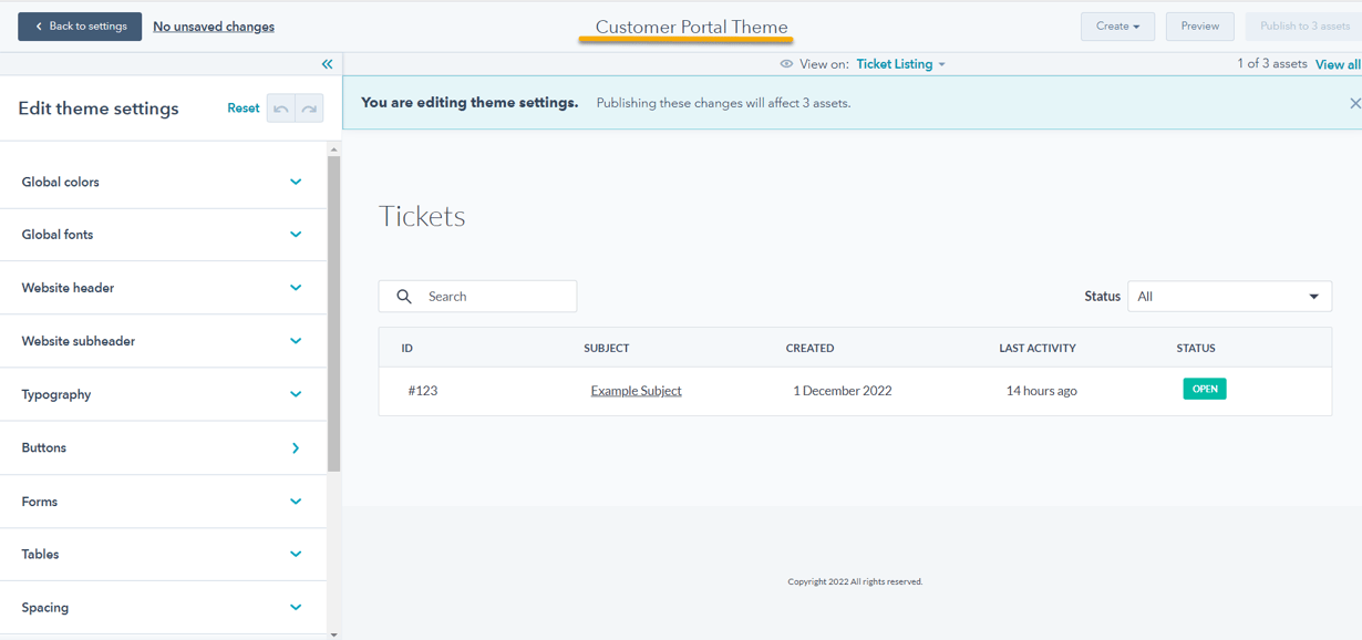 Customer Portal Theme