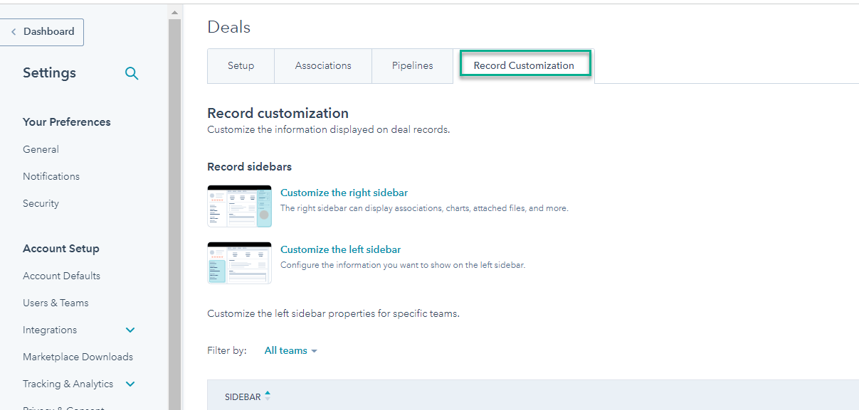 Deals record customisation 4
