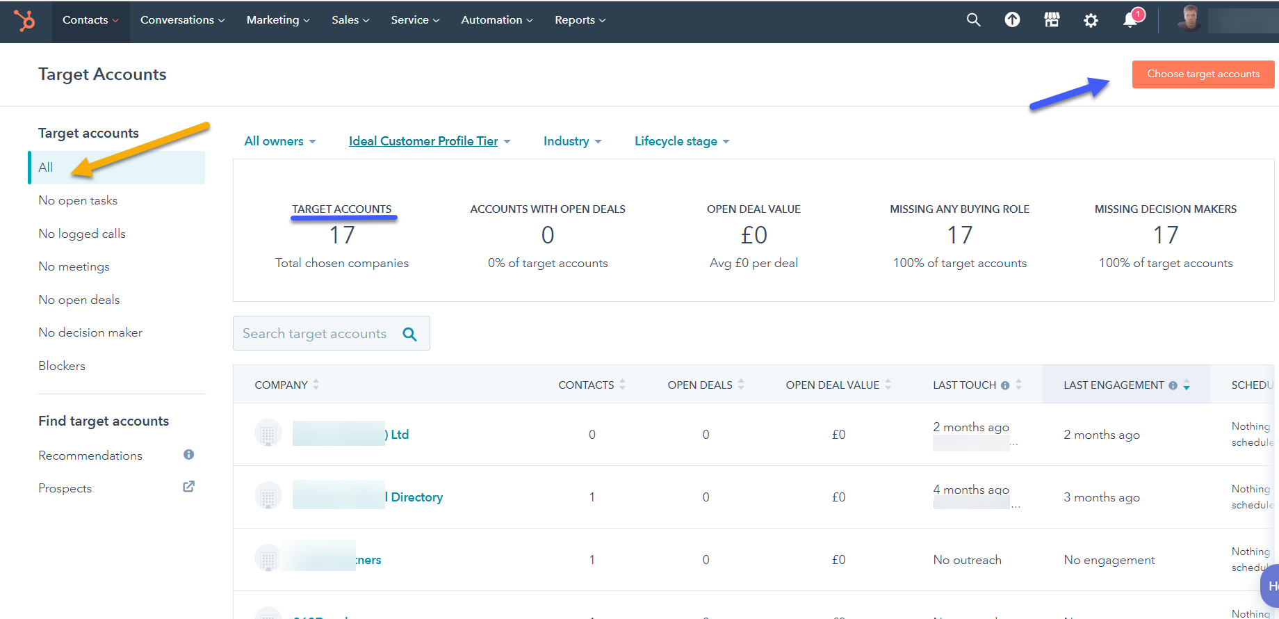 HubSpot ABM Account Based Marketing Targeting TEXT