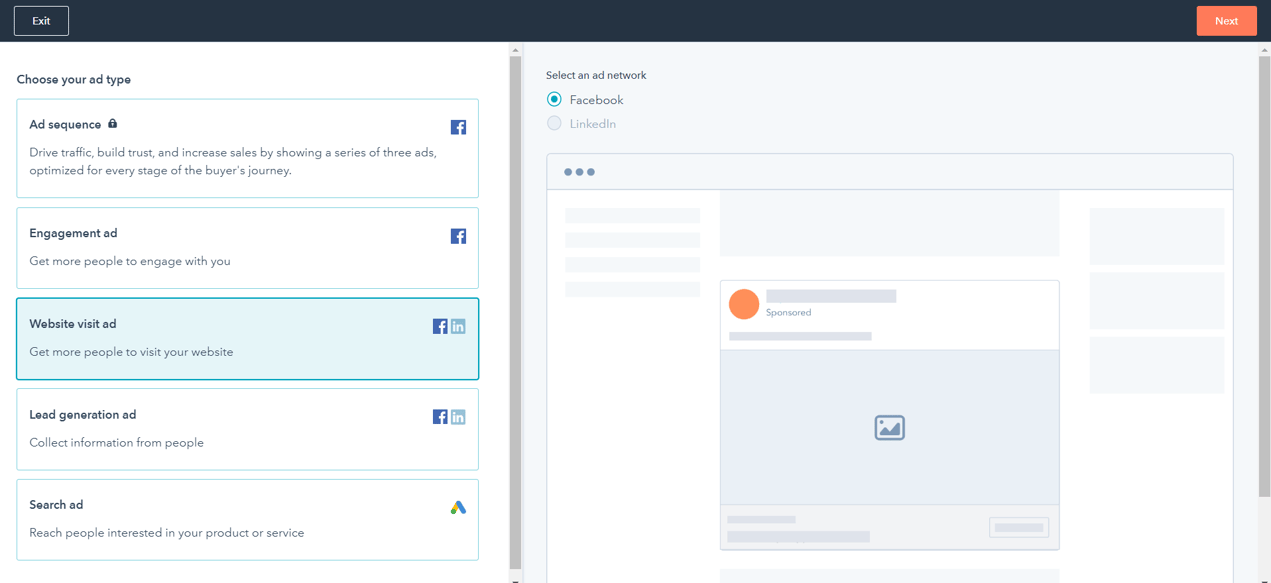 HubSpot Ads Create Campaign