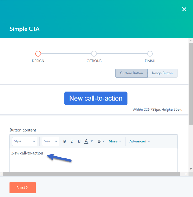 HubSpot Button CTA Create