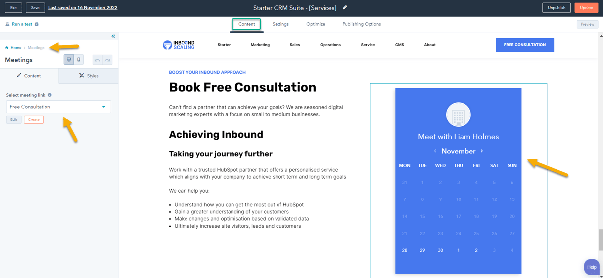 HubSpot CMS Book Meeting