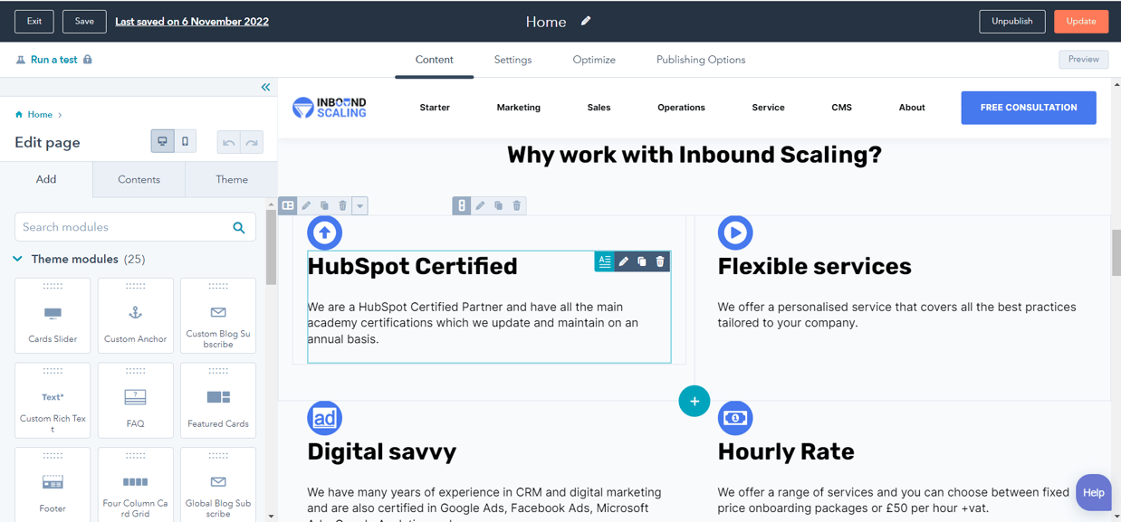 HubSpot CMS Page Editor 2