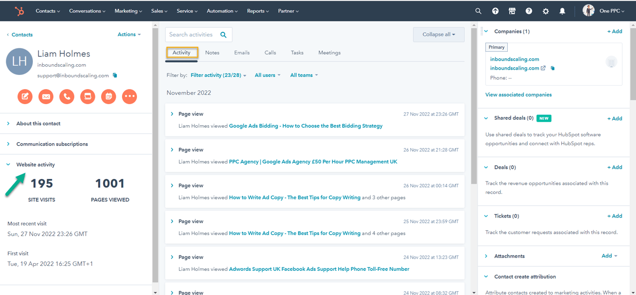 HubSpot CRM Hub Contacts-1