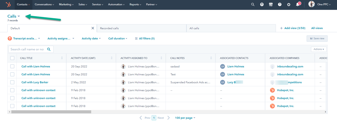 HubSpot Calls