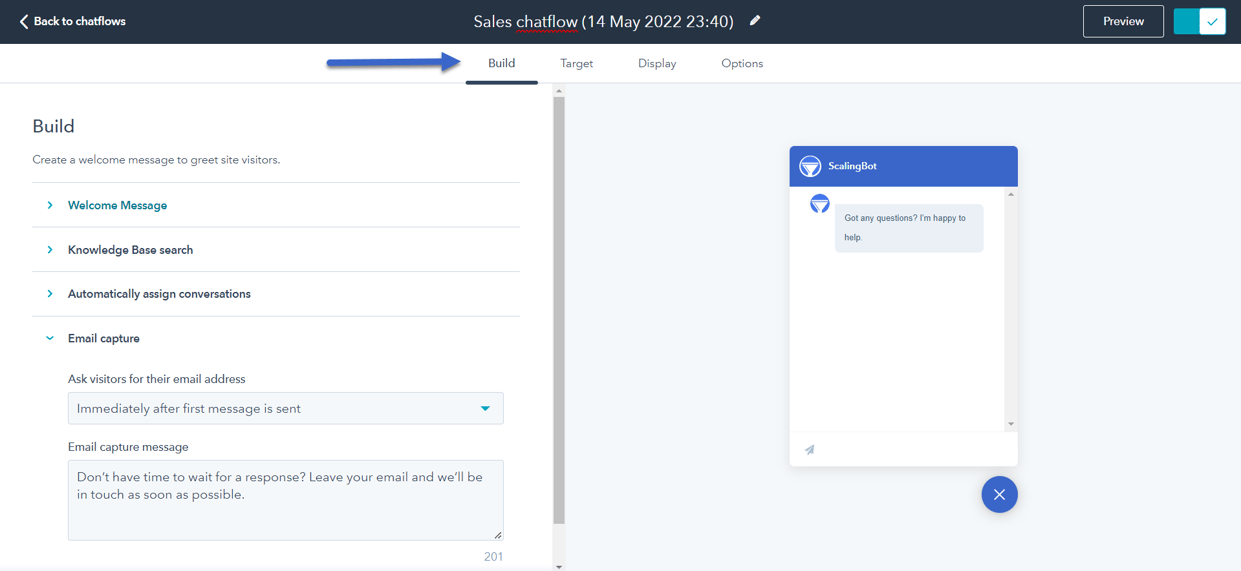 HubSpot Chatflow Editor
