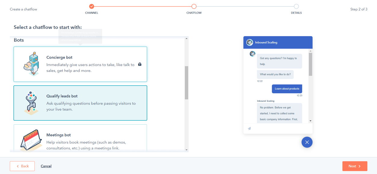 HubSpot Chatflow qualify lead bot-1