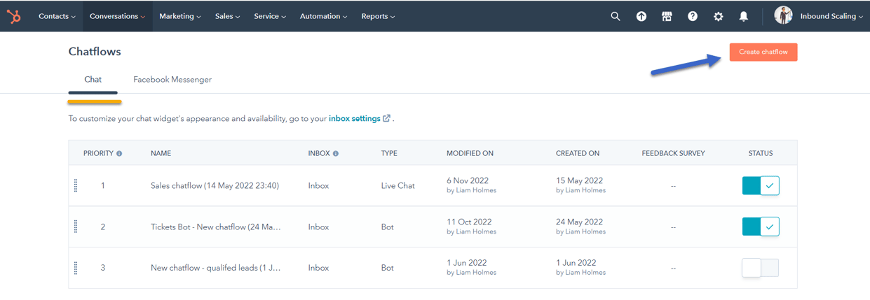 HubSpot Chatflows