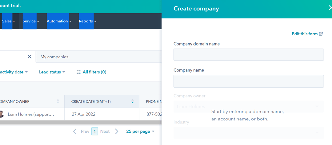 HubSpot Companies Create 21-1