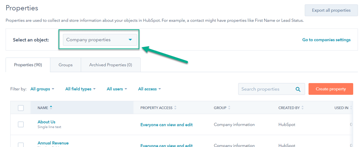 HubSpot Company Properties-1