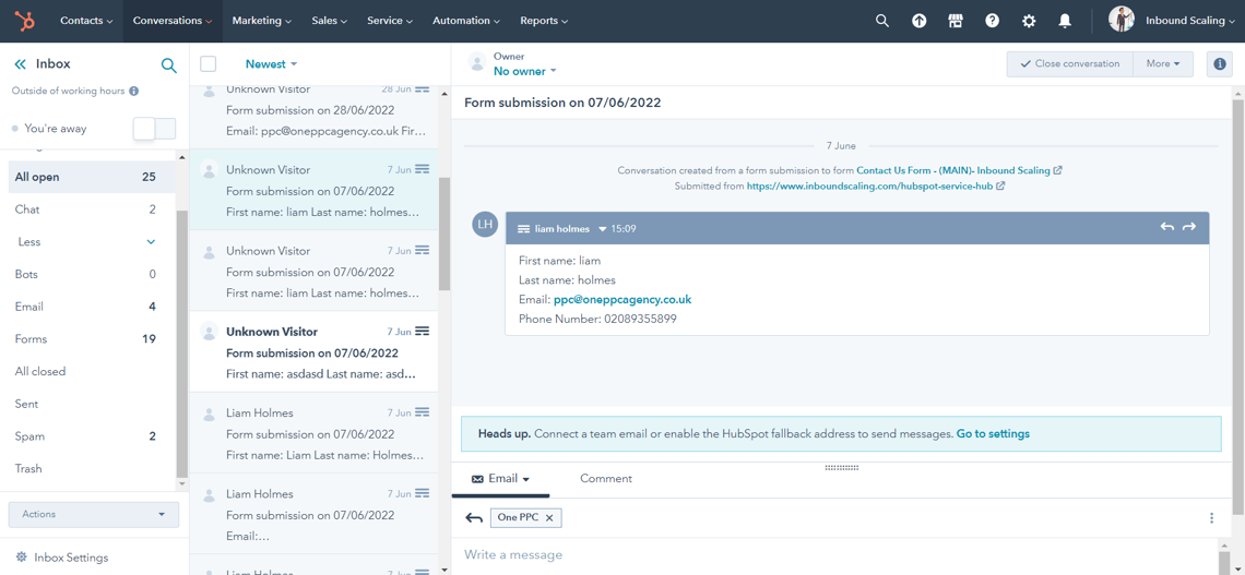 HubSpot Conversations Inbox 111