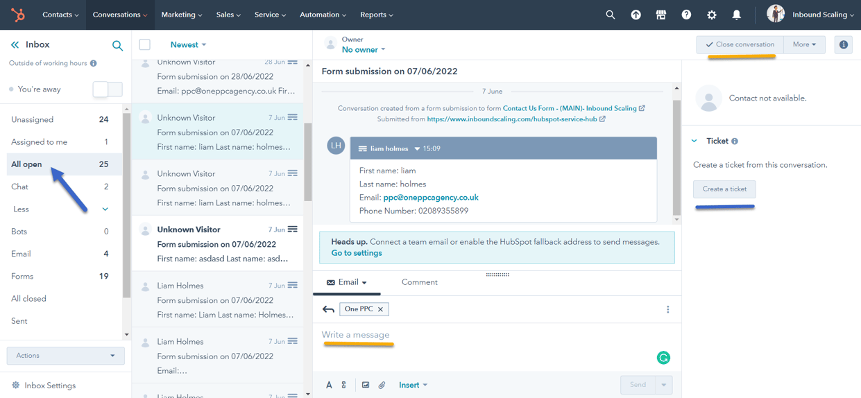 HubSpot Conversations Inbox 2-1