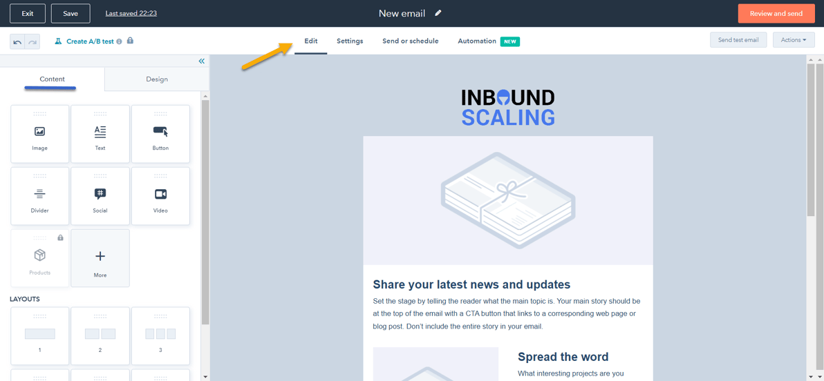 HubSpot Email Marketing Editor  Newsletter