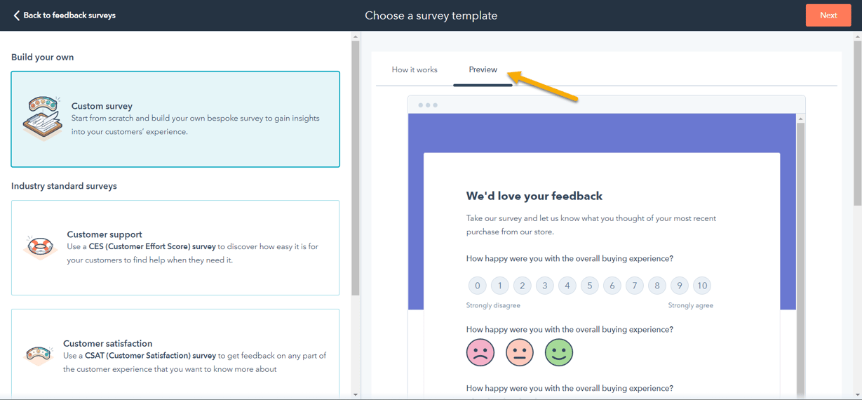 HubSpot Feedback survey Template 2