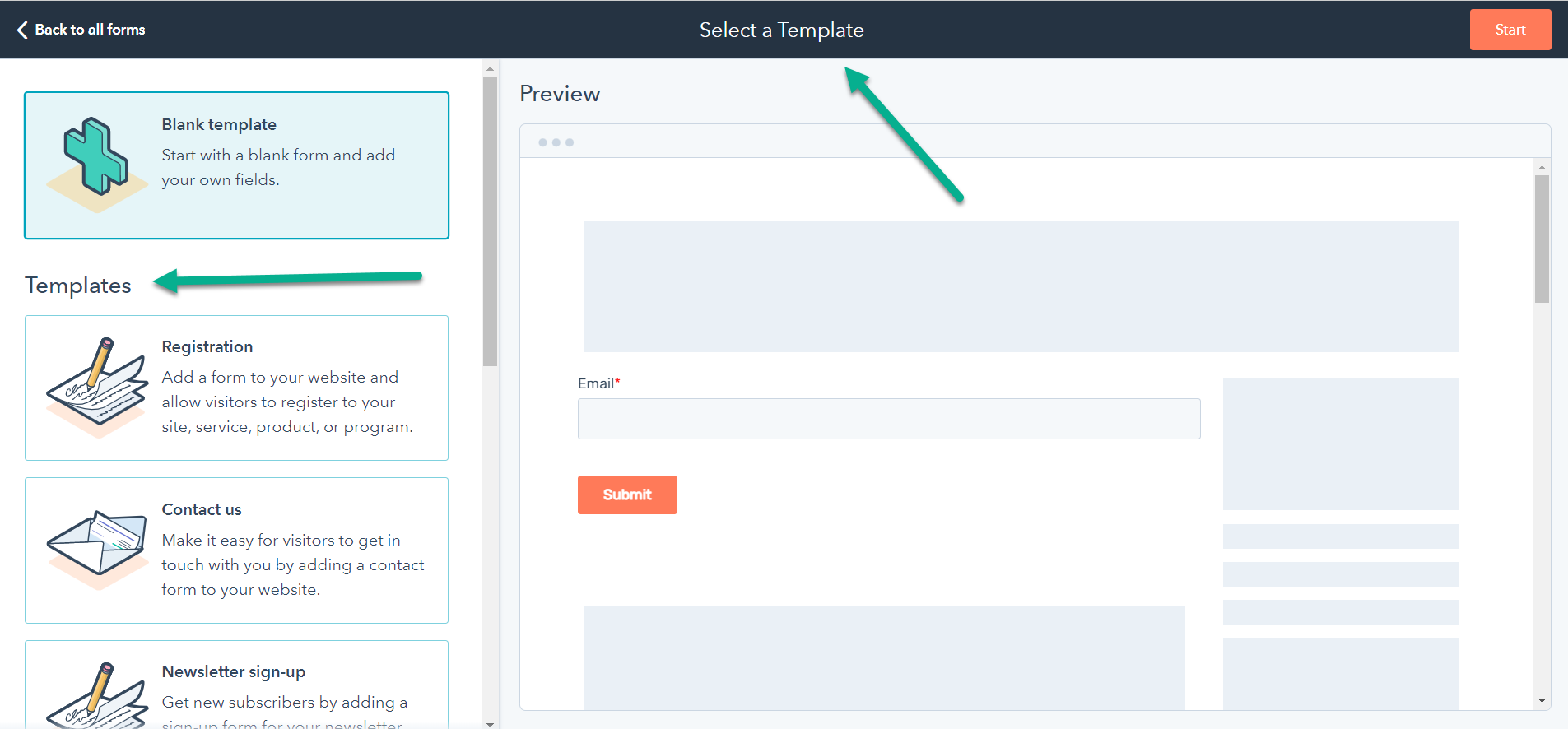 HubSpot Forms templates