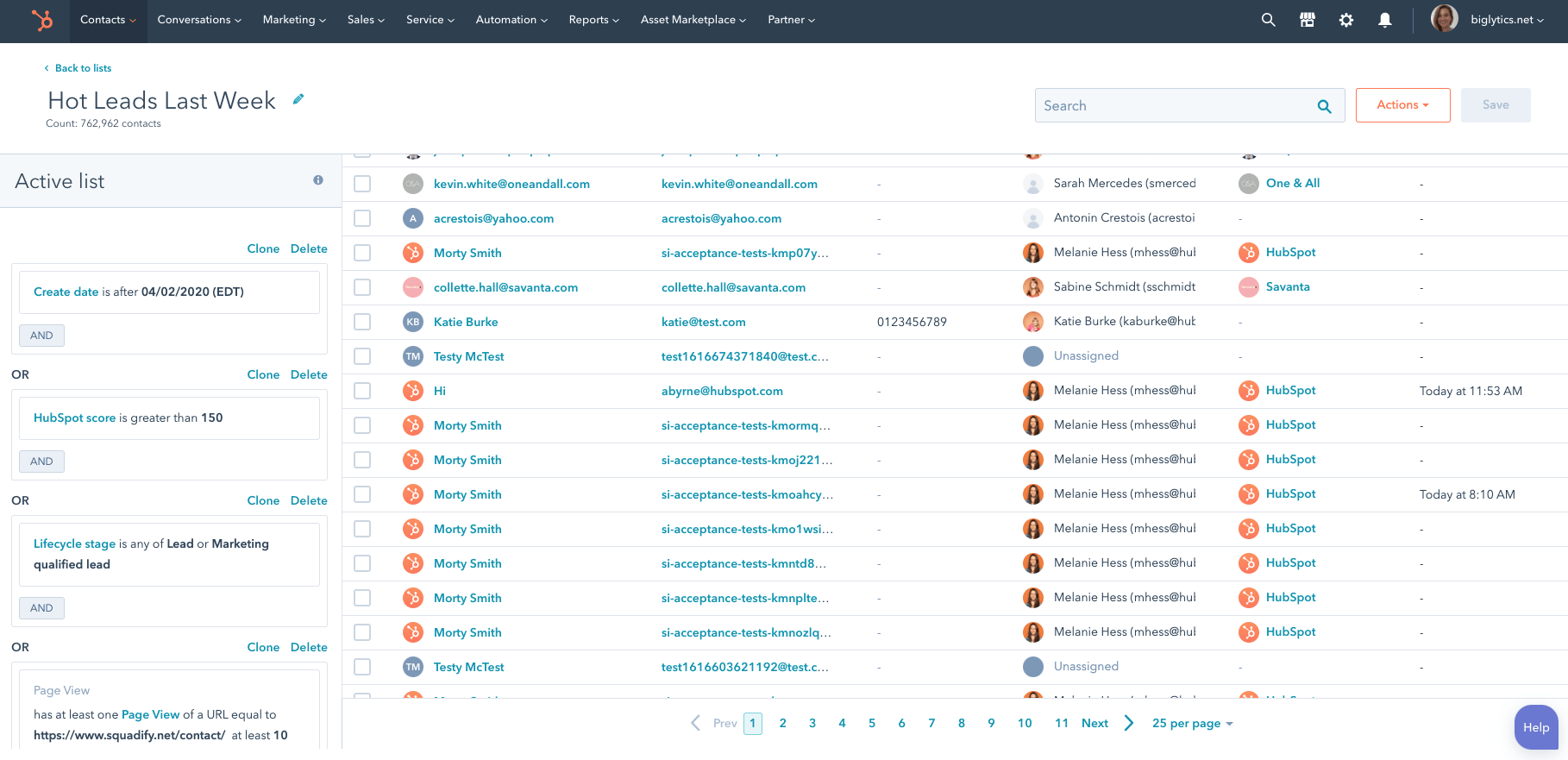 HubSpot List Segmentation