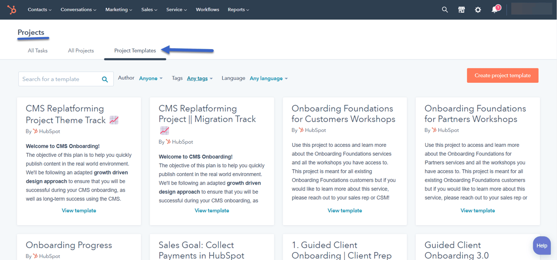 HubSpot Marketing Hub Projects