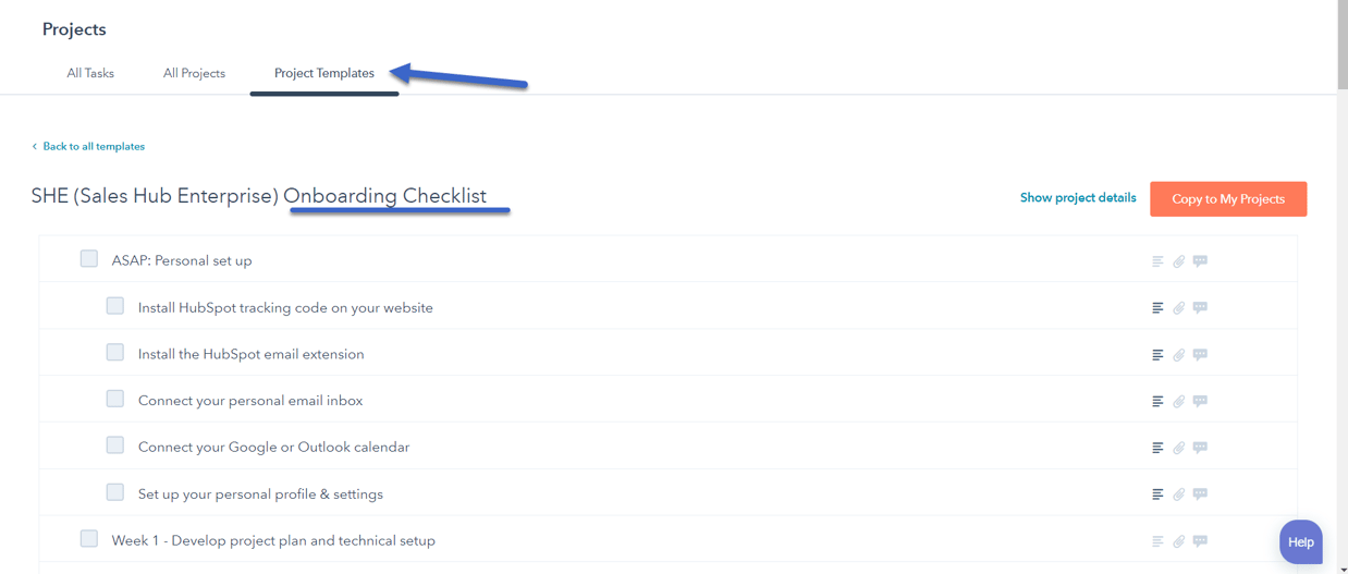 HubSpot Projects Onboarding