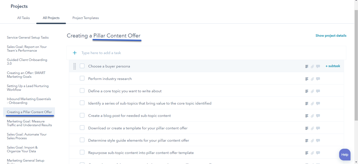 HubSpot Projects SEO