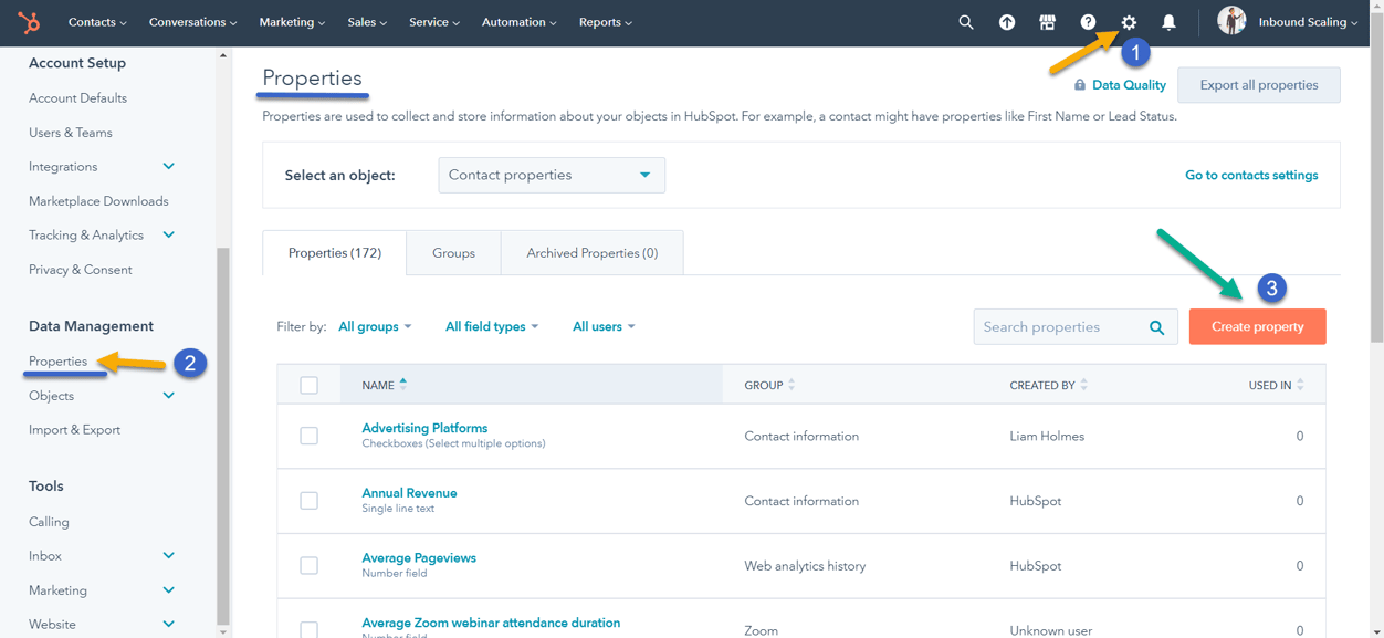 HubSpot Properties Text