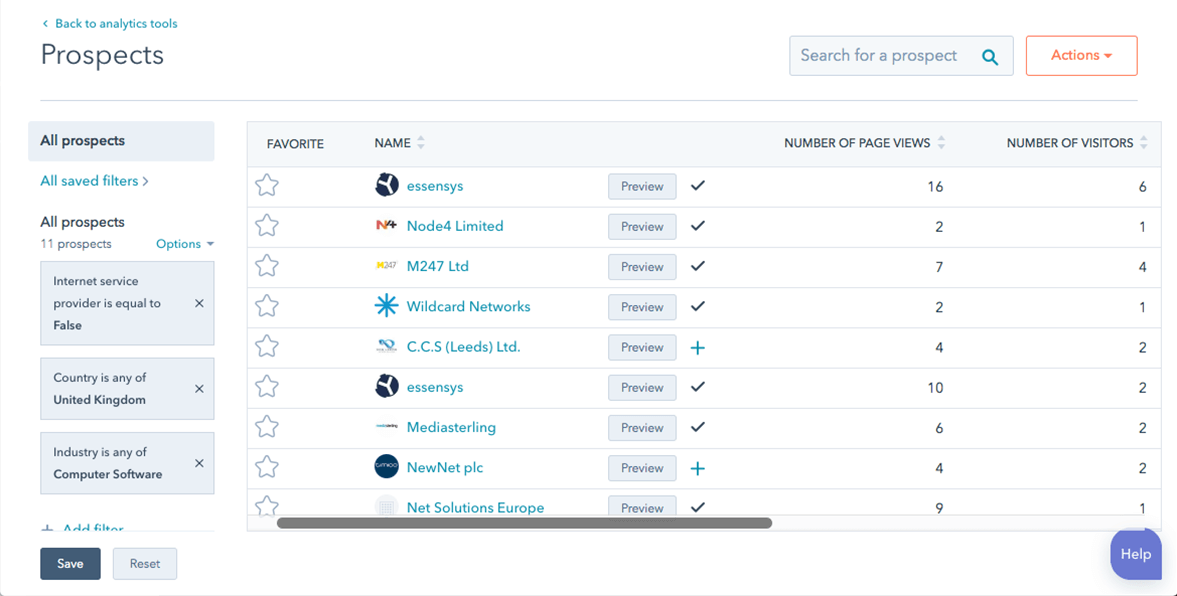 HubSpot Prospects x-1