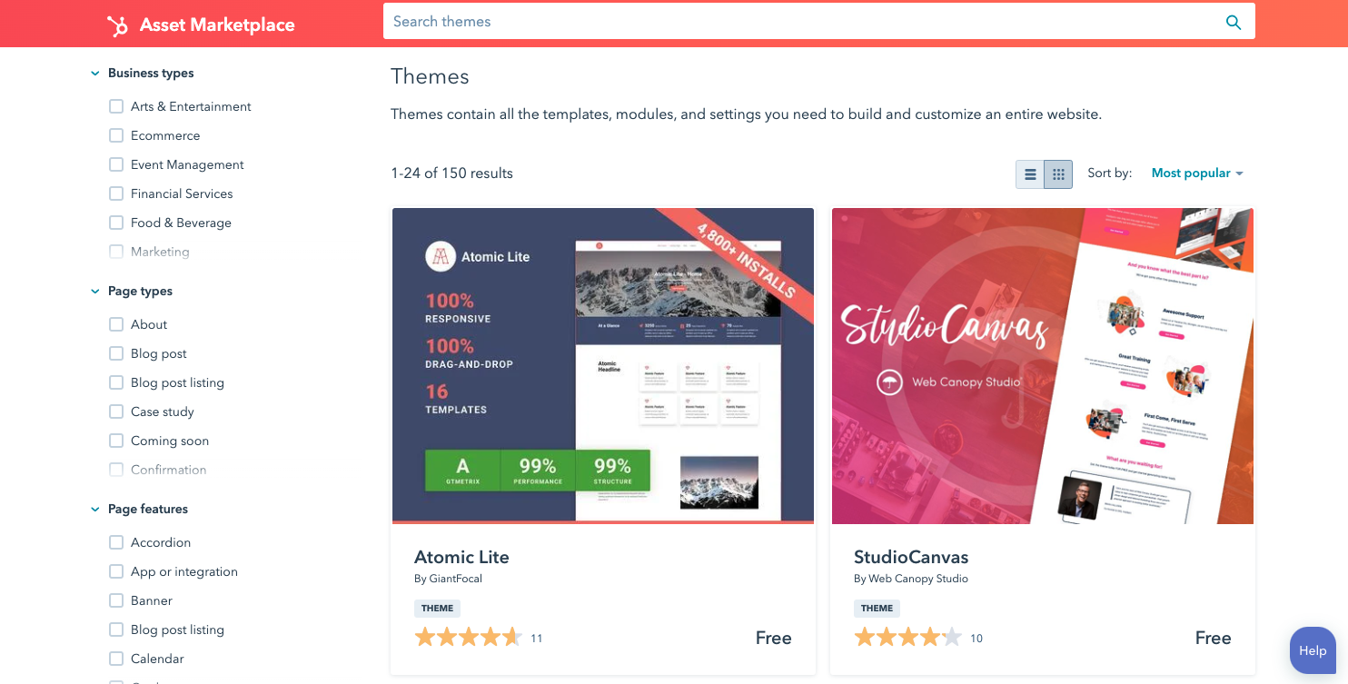 HubSpot Theme MarketPlace