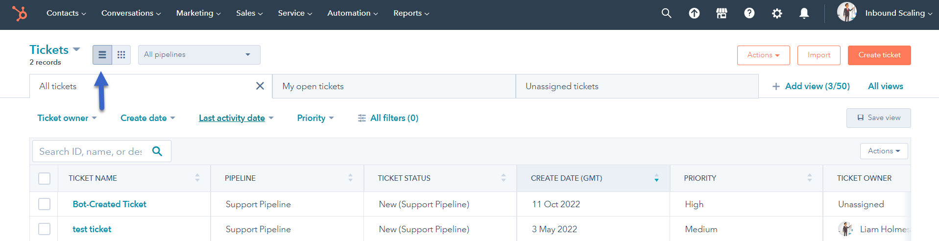 HubSpot Tickets Index Page-1