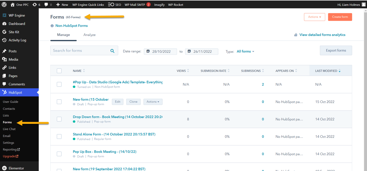 HubSpot WordPress Forms