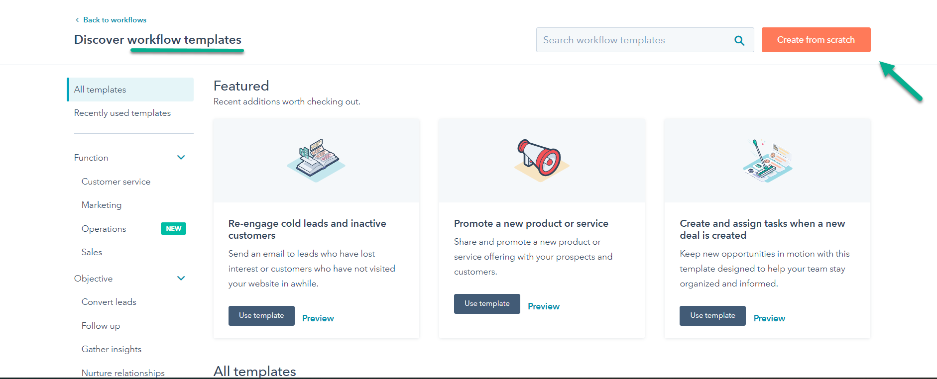 HubSpot Workflows Templates