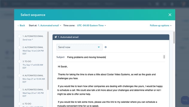 HubSpot automation sequences