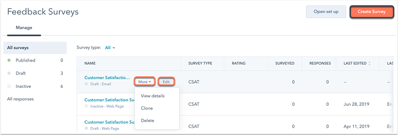 Hubspot feedback survey