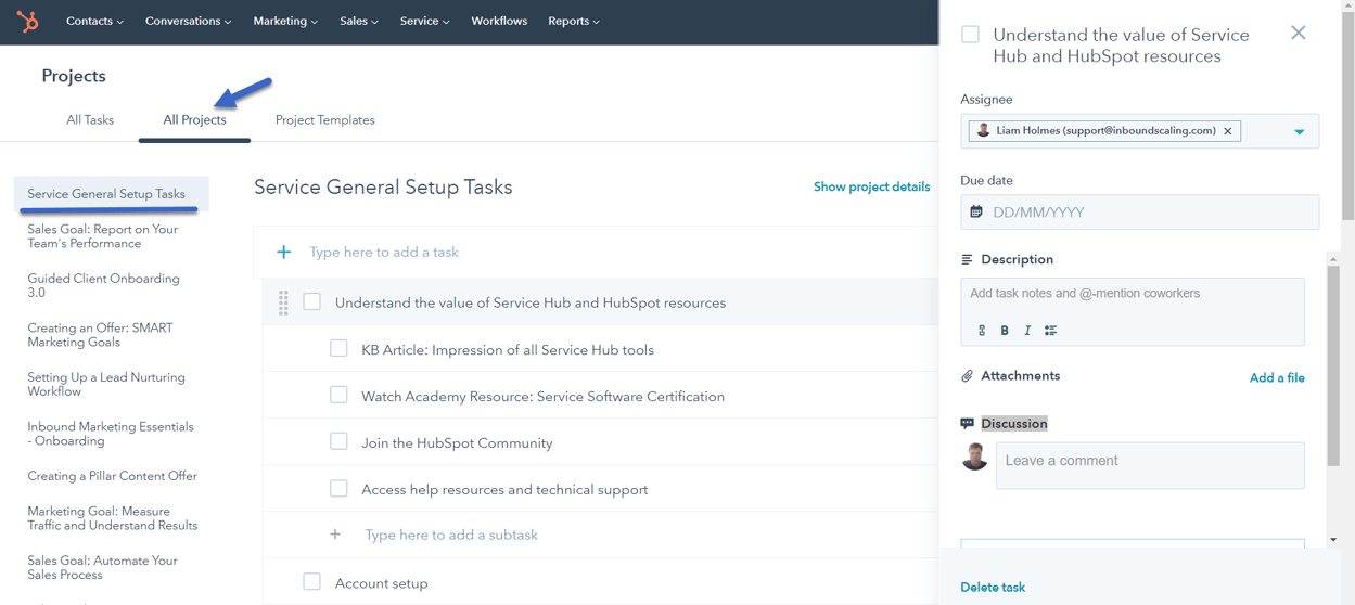 Hubspot projects service-1