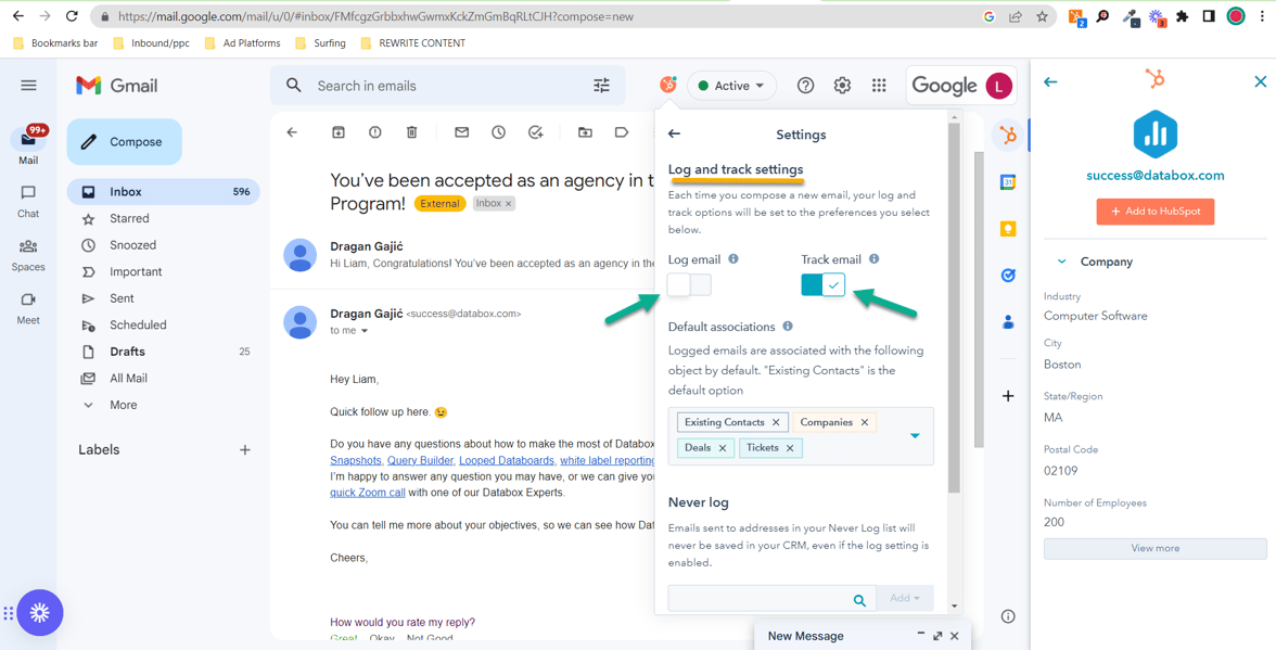 Sales Extension Track log updated