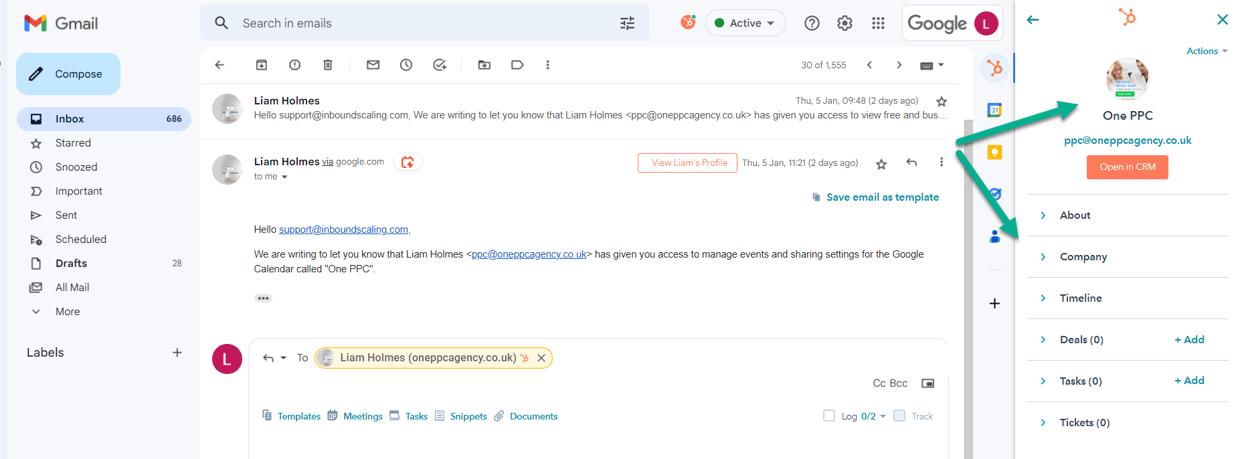 See Contact Record Inside Email Client 2-2