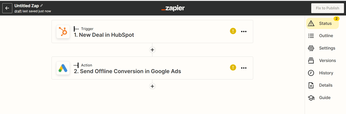 Zapier create workflow google ads