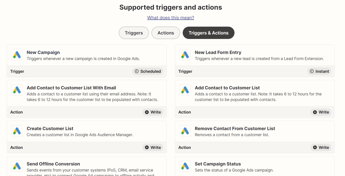 google ads zapier hubspot triggers